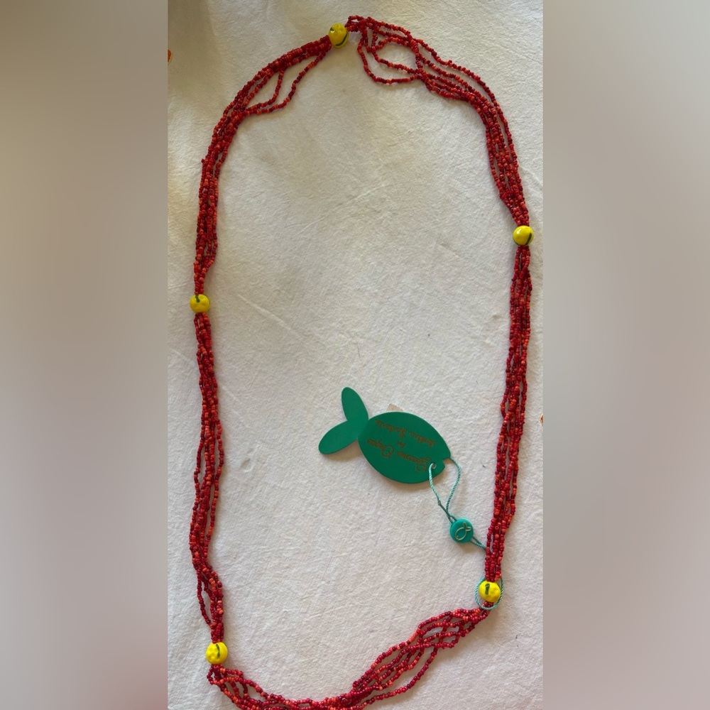 Antica Sartoria Red Beaded Necklace